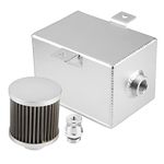 1l aluminum catch can-Acouto 2L Aluminum Oil Catch,Universal Car Modified Oil Catch Can Reservoir Tank with Breather Filter(silver)