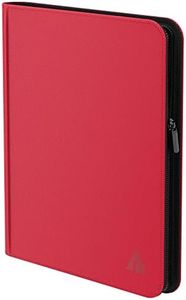 Rayvol Premium 12-Pocket 720 Card Binder, Ringless Trading Card Album Folder - Side Loading Black Page Pocket Binder for TCG -Red