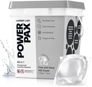 PowerPax Power Pellets Laundry Detergent Capsules, Free and Clear Unscented, 425 Count – Stain Remover, Odor Eliminator, Color Protection and Fabric Softener for Everyday Laundry Cleaning