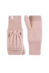 HEAT HOLDERS SOCKSHOP Ladies Ash Cable Knit Converter Mittens Pack of 1 Dusky Pink One Size