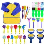 EVNEED Paint Sponges for Kids,29 pcs of fun Paint Brushes for Toddlers,Sponge painting brushes for toddler