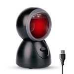 Helett HT15 Hands-Free 2D & 1D USB Desktop Barcode Scanner for Retail & POS | 300K CMOS Global Exposure Engine | Large Scan Window, Fast Scanning, Buzzer LED, 640×480, Strong ABS, 1Yr Warranty(Black)