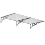 The Fellie Rain Canopy Door Canopy Awning Straight Front Door Canopy for Outdoor Window Porch Shade Patio Roof Cover UV Protection, (Grey/L190xW90xH28cm)