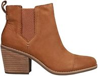 TOMS Womens Everly Pull On Ankle Boots, Tan, 5