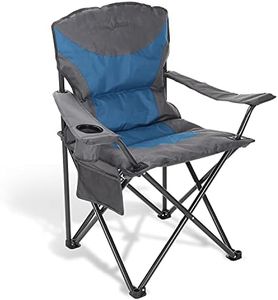 ARROWHEAD OUTDOOR Portable Folding Camping Quad Chair w/Lumbar Back Support, Cup Holder, Heavy-Duty, Oversize, Supports up to 300lbs, Includes Bag, USA-Based Support