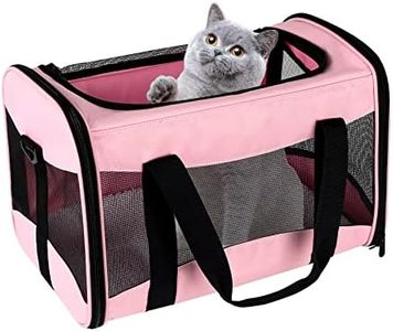 top tasta cat Carrier Large Dog Cat Carriers Puppies up to 30Lbs, Big Dog Carrier Soft Sided, Collapsible Travel Puppy Carrier (X-Large, Pink)