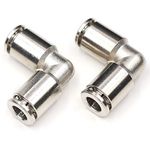 3/8 Elbow Stainless Steel Push to connect fittings,CEKER 3/8" x 3/8" OD Tube Fittings Quick Connect Fittings Air Line Fittings Pneumatic Fittings 2Pack