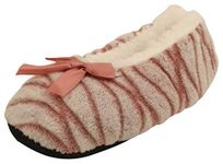 Atania Ladies Ballet Style Plush Slipper Socks Mink Waves M/L