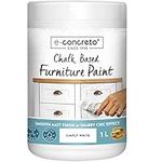 e-concreto Furniture Chalk Paint 1L, Shabby Chic or Matt Smooth Touch Finish | Chalk Paint + Stirrer (White)