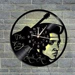 Smotly Vinyl wall clock, large wall clock with the theme of Elvis Presley, the king of music and rock, creative hand-made wall clock gift. (Gift hook),A