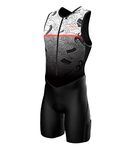 Sparx Mens Premium Triathlon Suit Padded Triathlon Tri Suit Race Suit Swim Bike Run (Dragon, L)