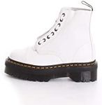 Dr. Martens Women's Combat Boot, White Milled Nappa Leather, 4