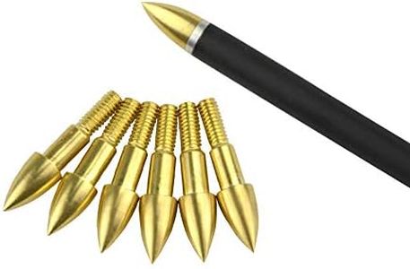 24 Pieces Archery Screw in Field Points 75 Grain Broadheads Screw-in Arrow Heads Arrow Tips for Target Practice Shooting (Gold)