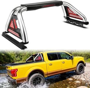 TerraRover Universal Roll Bar for Mid-Size Pickup Truck 55-63" Adjustable Chase Rack for Gladiator Tacoma Frontier Colorado Canyon Ranger Dakota Sport Roll Bar w/Brake Light Rugged Stainless Steel