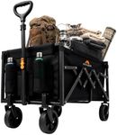 Voyager Lightweight Camping Wagon 70L, 100kg Folding Utility Trolley with All-Terrain Wheels, Compact Collapsible Cart for Festival Shopping, Picnic, Garden, Fishing, Beach & Camping (40x71x44cm)