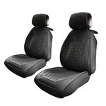 uxcell Front Seat Covers for Ford F150 2009-2014 for Ford F-150 2015-2018 2019-2023 Seat Protectors Pad Waterproof Faux Leather Pickup Cover Black 2 Pcs