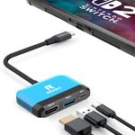 RREAKA Dock for Nintendo Switch OLED, 3 in 1 TV Adapter With 4K HDMI, USB 3.0 Port, Type C 100W Charging, Portable Docking Station Travel, for Samsung Dex S24, MacBook
