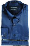 Pan America Men's Solid Slim Fit Casual Shirt (PA895_CW27_40_Peacock Blue