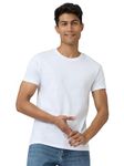 XYXX Men's Cotton Solid Regular Fit T-Shirt (Xy_Cr15_T-Shirt_1_White)