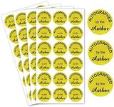 Autographed by The Author Stickers, 1.18 inch Round Laminated Gold Foil Autographed Sticker - 1008 Labels/Pack