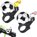 Bike Bell, 2 Pcs Bike Bell Football Design Kids Bicycle Bell with Loud Crisp Clear Sound, Bike Accessories Decoration Bell for Children Kids Boys Girls Handlebar (as shown)