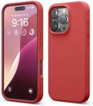 elago Premium Liquid Silicone Case Compatible with iPhone 16 Pro Case, Full Body Protective Cover, Shockproof, Slim Phone Case, Anti-Scratch Soft Microfiber Lining, 6.3 inch (Red)