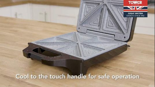 Tower 4-Slice Sandwich Maker – Non-Stick, Easy Clean
