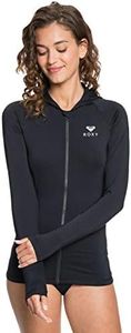 Roxy womens Essentials Hooded Rashguard Rash Guard Shirt, Anthracite 21, Medium US