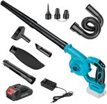 Cordless Leaf Blower with 3.0Ah Battery, 2-in-1 Electric Leaf Blower Cordless/Vacuum Cleaner, Max Speed 220MPH Handheld Blower for Lawn Yard Care, Leaf Snow Dust Pet Hair, Compatible with Makita 18V