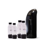 Mr.Butler Italia Soda Maker Black – Jumbo Pack with 2 cylinders and 4 PET Bottles