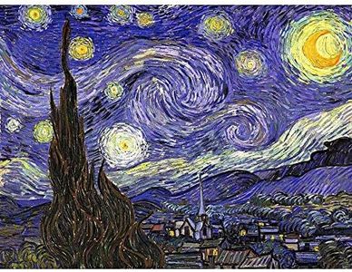 Wee Blue Coo Vincent Van Gogh Starry Night Old Master Painting Art Print Poster Wall Decor 12X16 Inch Stella Notte Vecchio maestro Pittura Manifesto Parete