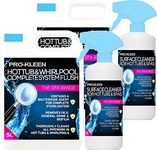 Pro-Kleen 10 Litre Hot Tub & Whirlpool Complete System Flush with 2 x 1 Litre Hot tub and Spa Surface Cleaner Chemicals