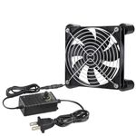 GDSTIME 120mm DC 12V Axial Fan with AC 100V - 240V Speed Control,for PC Computer Cabinet Router Receiver Server Workstation Amplifier DVR PlayStation Xbox Component Cooling