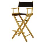 Casual Home 30-Inch Director Chair Natural Frame, Black Canvas