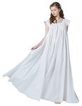 BEAUTELICATE Women’s Victorian Nightgown Cotton Sleepwear Maternity Nightie Long Oversize M 129 Ivory