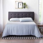 LUCID Square Tufted Mid Rise Headboard - Durable Wood Construction - Adjustable Height - Full