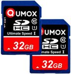 2pcs Pack QUMOX 32GB SD HC 32 GB SDHC Class 10 UHS-I Secure Digital Memory Card HighSpeed Write Speed 40MB/S Read Speed Upto 80MB/S