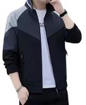 Caraba Men's Casual Polyester Jacket with Zipper Closure | Fashionable & Stylish Warm Jacket for Casual Wear (XL, Black)