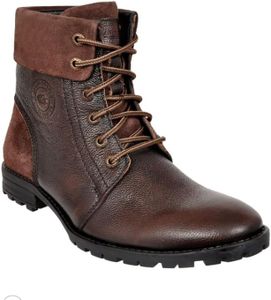 Allen Cooper Genuine Leather Boots for Hiking |Brown Suede Leather High Top Casual Ankle Boots for Men, K-770