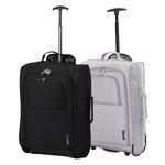 5 Cities Set of 2 21"/55cm Carry On Lightweight Travel Cabin Approved Trolley Bag with Wheels Suit Case Hand Luggage with 2 Year Warranty