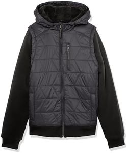 URBAN REPUBLIC Boys Hooded Fleece Jacket, Black, 10-11 Years