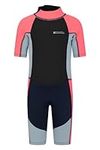 Mountain Warehouse Kids Shorty Wetsuit - 2.5mm Thickness, Flat Seams, Easy Glide Zip Children's Wetsuit, Neoprene, Adjustable Neck Closure - For Surfing, Swimming, Fuchsia 13 Years