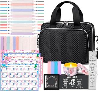 TuErcao Gifts for Christian Women, Bible Bag with Christian Bookmarks, Bible Verse Bracelets, Prayer Scented Candle and Study Supplies Kit with 75 BibleTabs, 12 Highlighters Spiritual Gifts for Mom