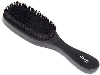 Diane Boar Bristle Brush for Men and Women - Fine to Medium Hair Styling, Wave Styles, Smoothing, Soft Scalp, Club Handle