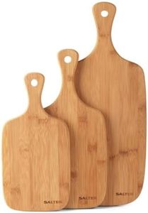 Salter BW06732 Ensemble de Planches Découper en Bambou - Lot de 3, Planche à Découper de Cuisine, 30cm, 35cm, 45cm, Idéal pour Servir de la Charcuterie, Pain, Fruits, Fromage, Résistant et Durable