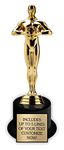 Achievement Custom Trophy 10.5 Inches Tall - Customized Gold Statue Award with Personalized Engraved Plate - Modern Victory Statue - Best Actor Trophies - Personalize it Now!