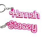 Barbie Inspired Name Keychain/Keyring - 3D Printed - Personalised - Gifts for Children - Party Bag Fillers Favours - Name Tags - School Bag - Stockings - Pencil Case