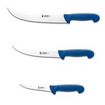 Jero P3 Series Butcher And BBQ Knife Set - 10 Inch Cimeter - 8 Inch Breaking and Trim - 5 Inch Curved Boning - 3-Piece Meat Processing Set