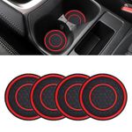 D-buy 4 Pcs Car Cup Holder Coasters, 7cm/2.75 inch Auto Non-Slip Anti Dust Cup Mats, Console Cup Holder Insert Coaster Auto Insulated Mats, Universal Interior Accessories for Most Cars(Red)