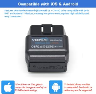 Veepeak OBDCheck BLE+ Bluetooth OBD2 Scanner – Wireless Car Diagnostic Tool